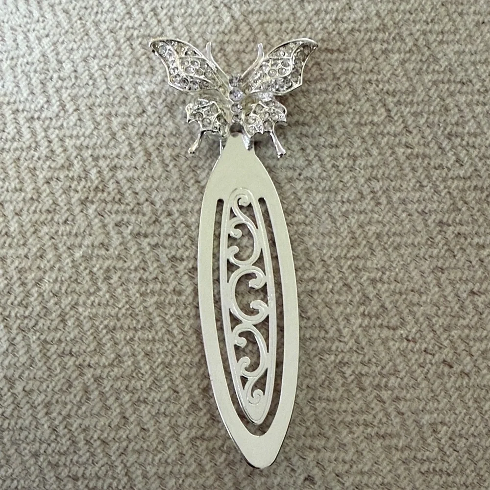 Elegant Silver Butterfly Bookmark